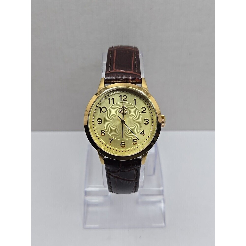 Brooks Brothers Womens Gold Tone Quartz Dress Watch New Battery Japan Movement